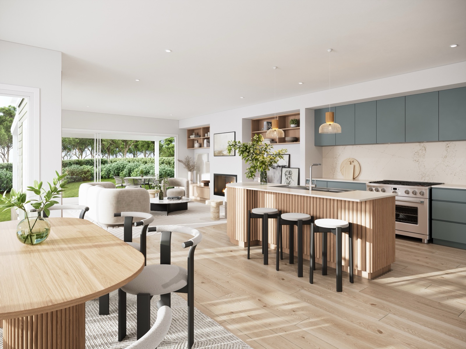 Kitchen and living interior